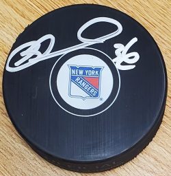 Autographed MATTHEW BARNABY New York Rangers Hockey Puck