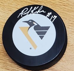 Autographed RICK KEHOE Pittsburgh Penguins Hockey Puck