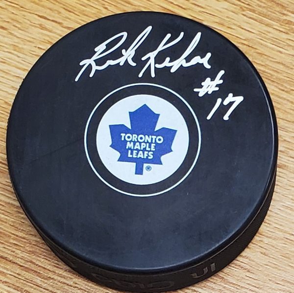 Autographed RICK KEHOE Toronto Maple Leafs Hockey Puck