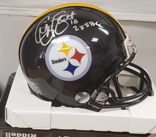 Autographed CLIFF STOUDT 2X SBC Pittsburgh Steelers Mini Helmet