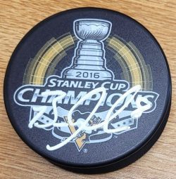 Autographed BRIAN DUMOULIN Pittsburgh Penguins 2016 Stanley Cup Hockey Puck
