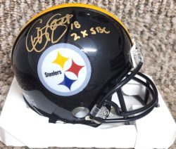 Autographed CLIFF STOUDT 2X SBC Pittsburgh Steelers Mini Helmet