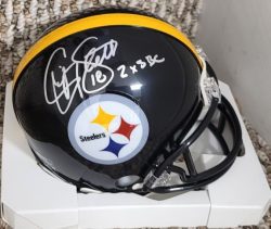 Autographed CLIFF STOUDT 2X SBC Pittsburgh Steelers Mini Helmet