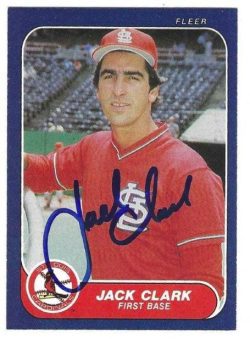 Autographed JACK CLARK St. Louis Cardinals 1986 Fleer Card