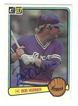 Autographed BOB HORNER Atlanta Braves 1983 Donruss Card