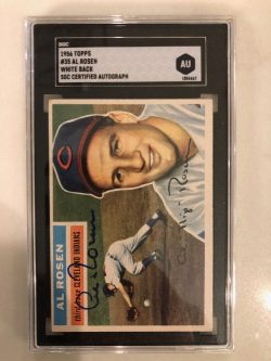 Autographed 1956 Topps Al Rosen Cleveland Indians Card #35 SGC Slabbed