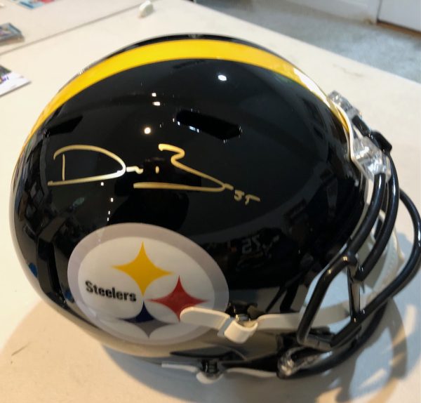 Devin Bush Autographed Pittsburgh Steelers Full Size Replica Speed Helmet