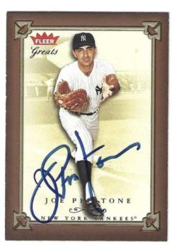 Autographed JOE PEPITONE 2004 Fleer Greats of the Game Card