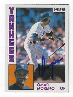 Autographed OMAR MORENO 1984 O-PEE-CHEE Card