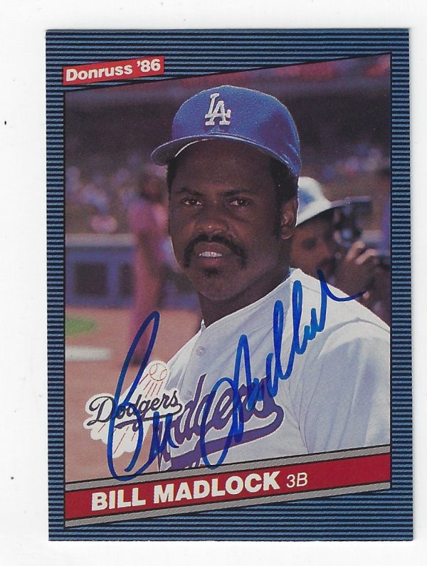 Autographed BILL MADLOCK 1986 DONRUSS CARD