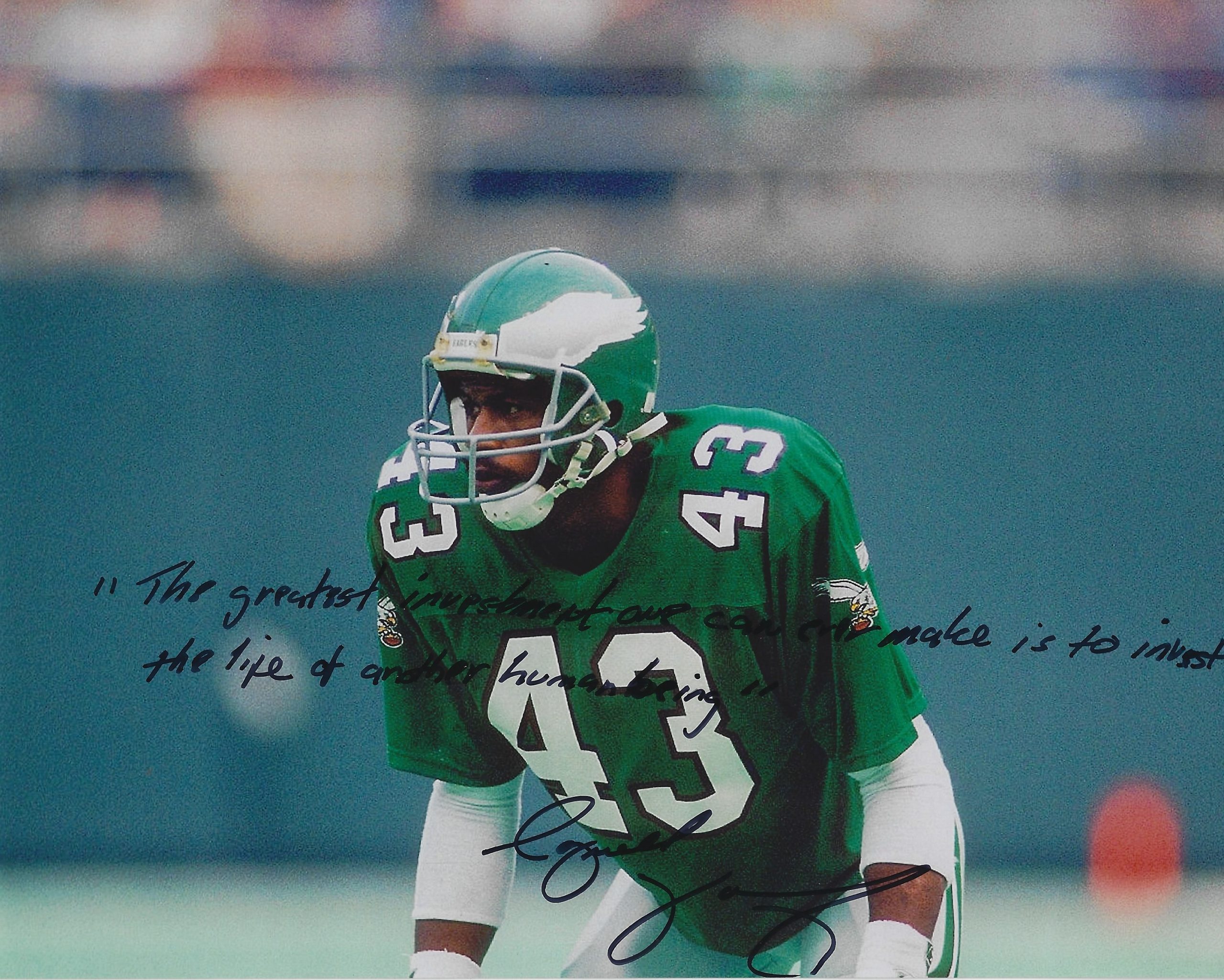 Autographed ROYNELL YOUNG 8X10 Philadelphia Eagles Photo - Main