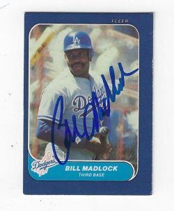 Autographed BILL MADLOCK 1986 FLEER Mini Card