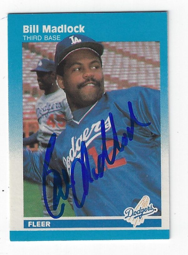 Autographed BILL MADLOCK 1987 FLEER Mini Card
