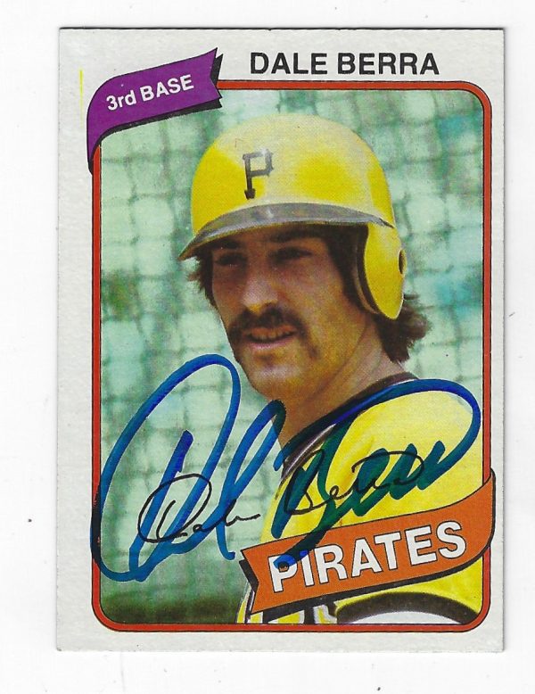 Autographed DALE BERRA Pittsburgh Pirates 1980 Topps Card