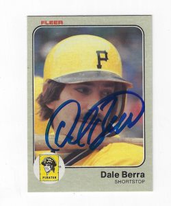 Autographed DALE BERRA Pittsburgh Pirates 1983 Fleer Card