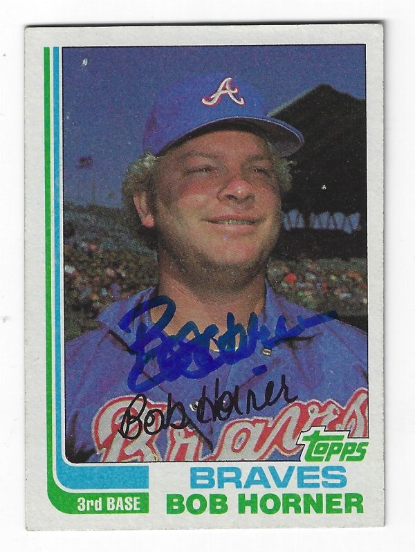 Autographed BOB HORNER 1982 Topps Card