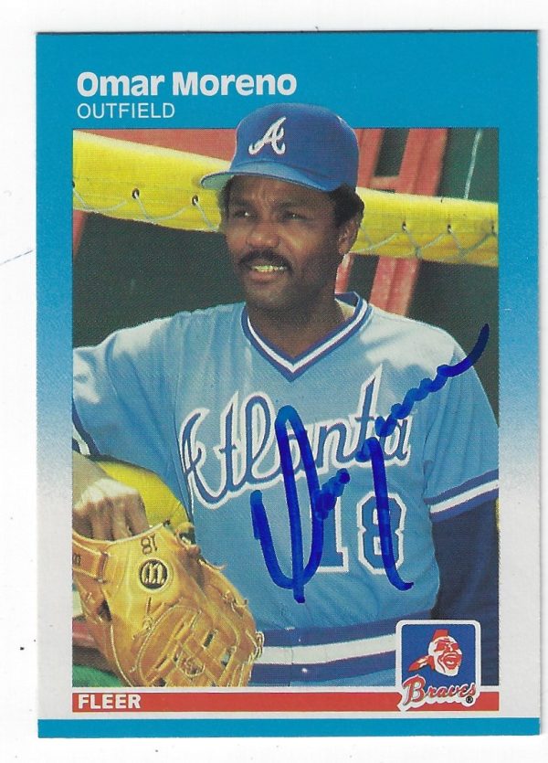 Autographed OMAR MORENO 1987 Fleer Card