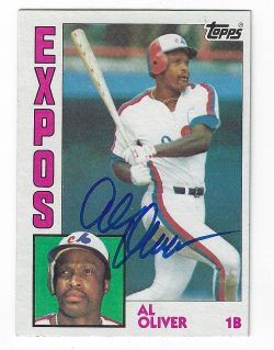 Autographed AL OLIVER Montreal Expos1984 Topps Card
