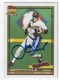 Autographed JACK CLARK 1991 Topps Card