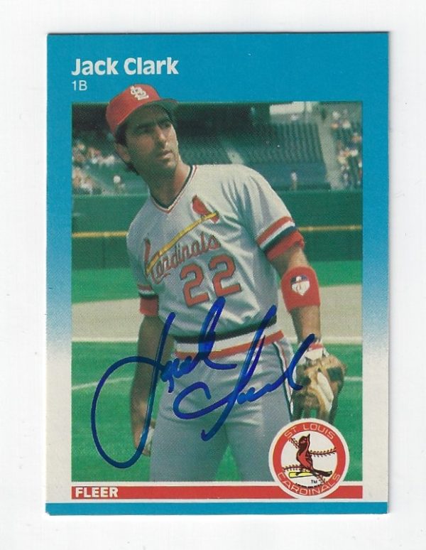 Autographed JACK CLARK 1987 Fleer Card