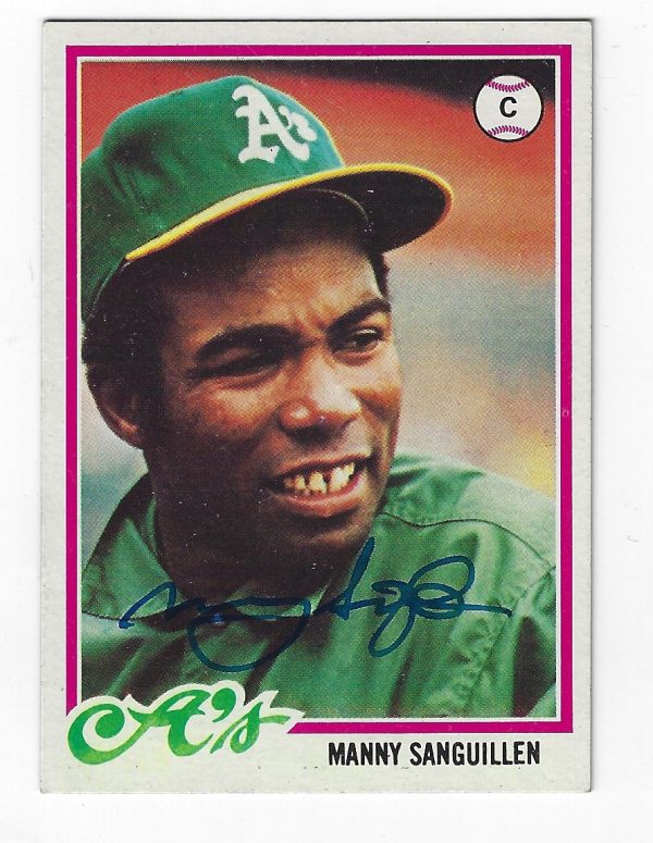 Autographed MANNY SANGUILLEN 1978 Topps Card