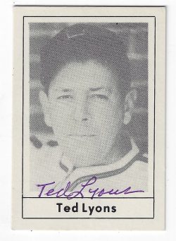 Autographed TED LYONS 1978 Grand Slam Card
