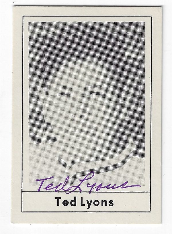 Autographed TED LYONS 1978 Grand Slam Card
