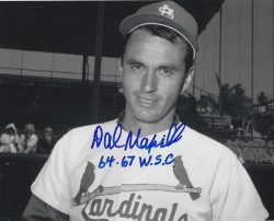 AUTOGRAPHED DAL MAXVILL 8x10 St. Louis Cardinals photo