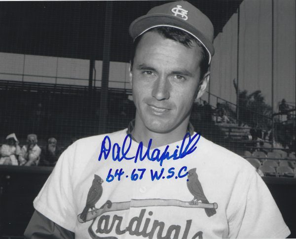 AUTOGRAPHED DAL MAXVILL 8x10 St. Louis Cardinals photo