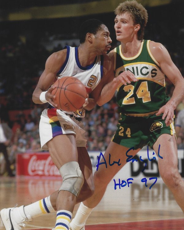 AUTOGRAPHED ALEX ENGLISH HOF 97 8x10 Denver Nuggets Photo
