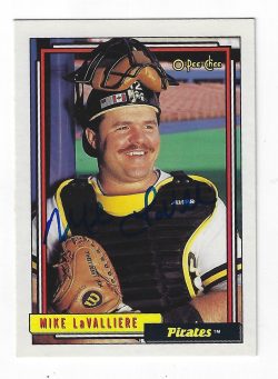 Autographed MIKE LAVALLIERE 1992 O-PEE-CHEE Card
