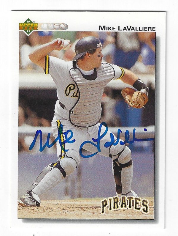 Autographed MIKE LAVALLIERE 1992 Upper Deck Card