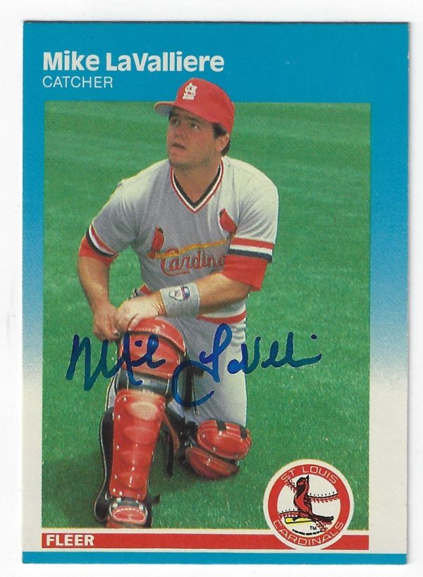 Autographed MIKE LAVALLIERE 1987 Fleer Card