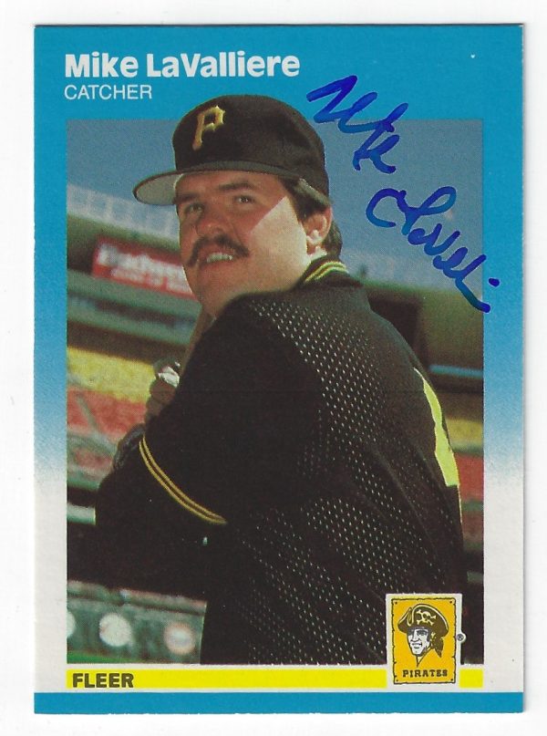 Autographed MIKE LAVALLIERE 1987 Fleer Card