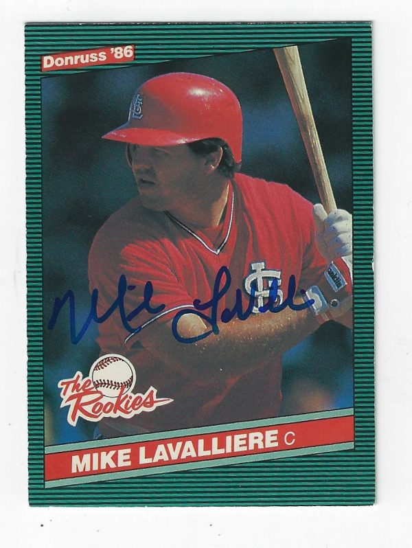 Autographed MIKE LAVALLIERE 1986 Donruss Rookies Card