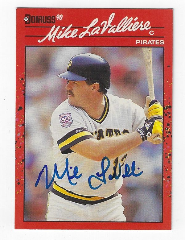 Autographed MIKE LAVALLIERE 1990 Donruss Card