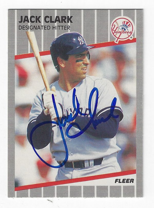 Autographed JACK CLARK New York Yankees 1989 Fleer Card