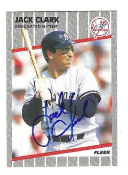 Autographed JACK CLARK New York Yankees 1989 Fleer Card