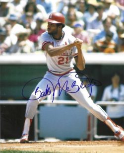 Autographed Bake Mc Bride St. Louis Cardinals 8x10 photo