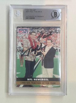 Autographed 1991 Pro Set Paul Tagliabue Card #347 BAS Beckett Slabbed