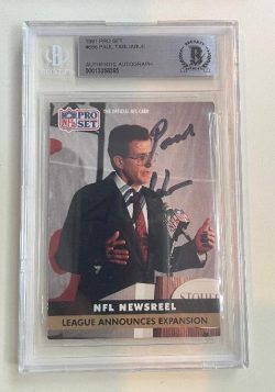Autographed 1991 Pro Set Paul Tagliabue Card #686 BAS Beckett Slabbed