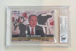 Autographed 1991 Pro Set Sam Jankovich Card #344 BAS Beckett Slabbed