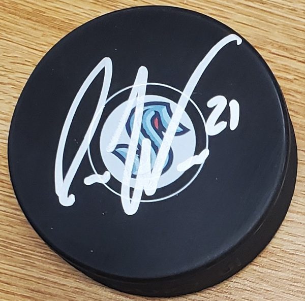 Autographed ALEX WENNBERG Seattle Kraken Hockey Puck