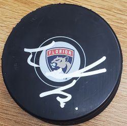 Autographed SPENCER KNIGHT Florida Panthers Hockey Puck