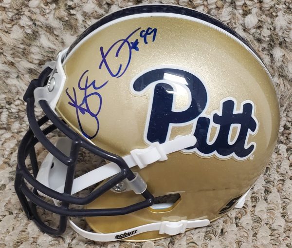 Autographed HUGH GREEN University of Pitt Panthers Mini Helmet