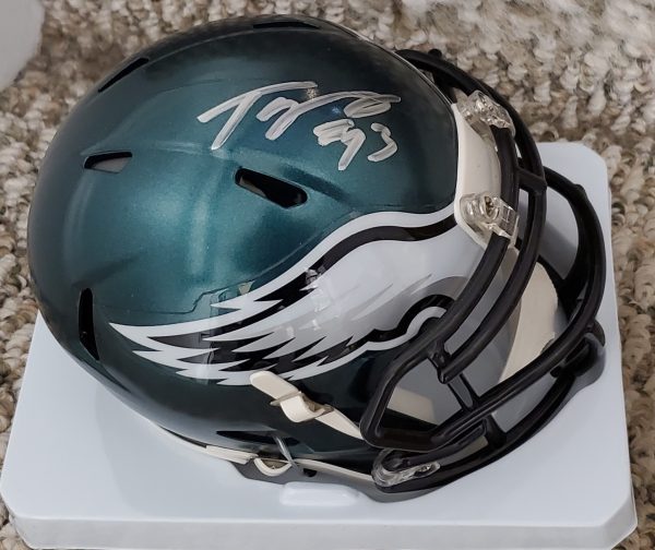 Autographed TIM JERNIGAN Philadelphia Eagles Mini Helmet
