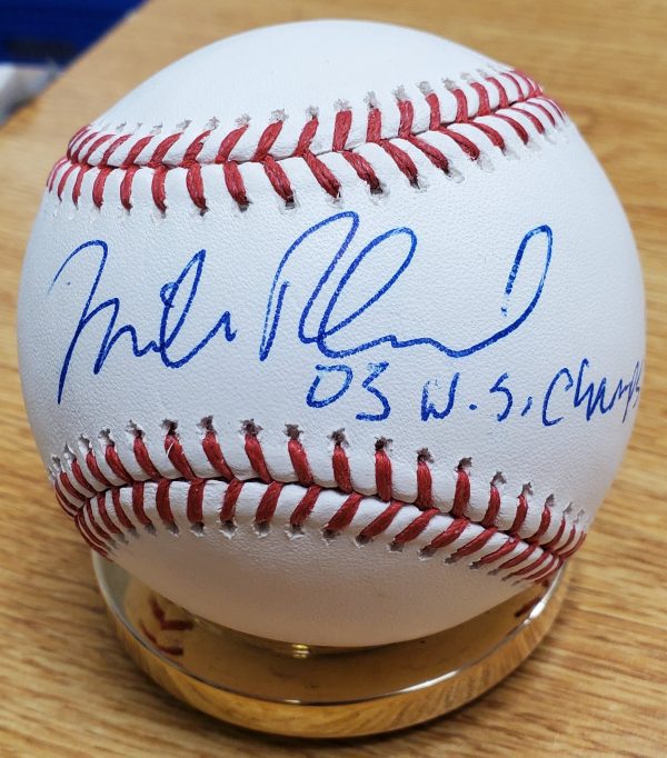 Autographed MIKE REDMOND "03 WS Champs" Rawlings Official Major League Baseball