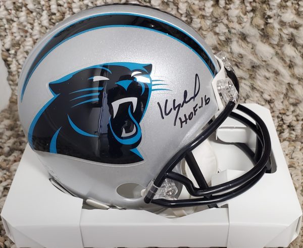 Autographed KEVIN GREENE "HOF 16" Carolina Panthers Mini Helmet