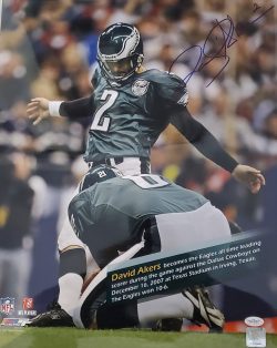 Autographed DAVID AKERS Philadelphia Eagles 16x20 Photo - JSA