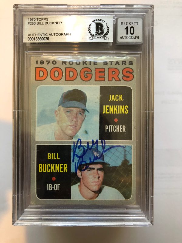 Autographed 1970 Topps Bill Buckner Topps Rookie card #286 Beckett Slabbed